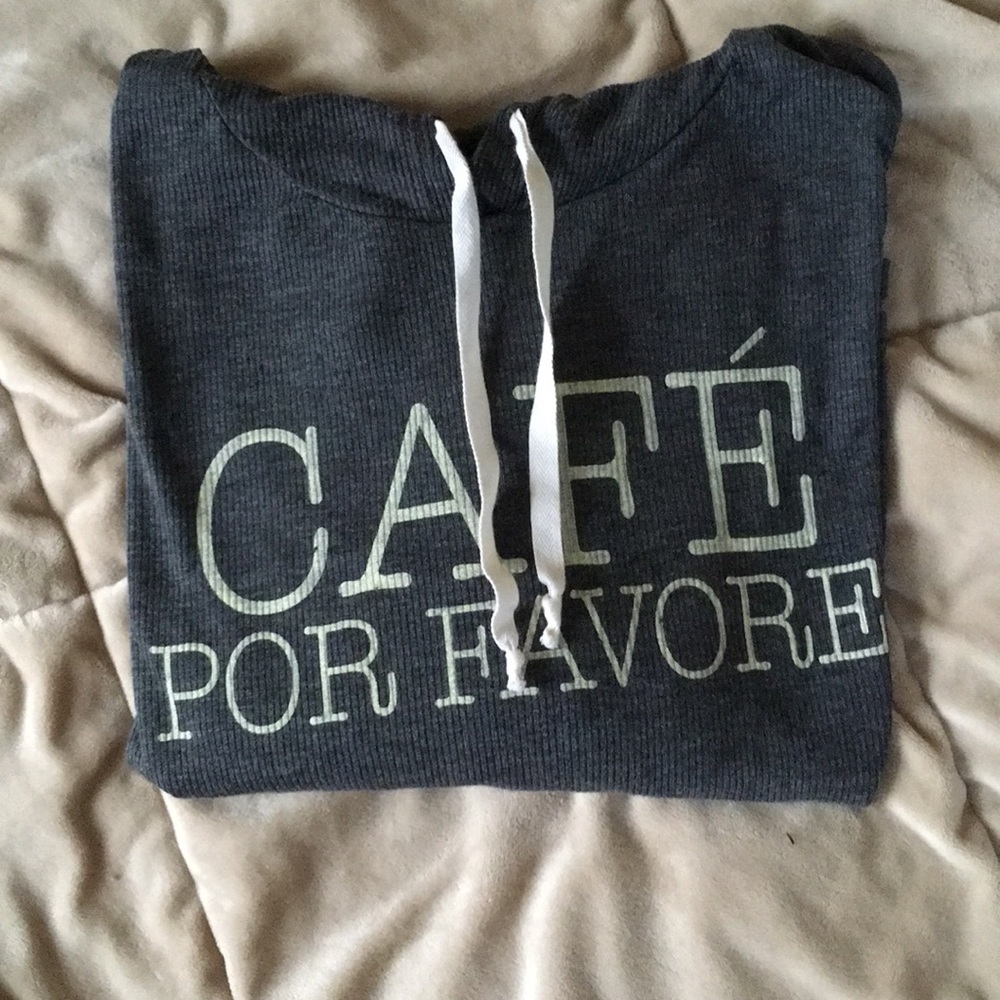 Gray cropped top with hood